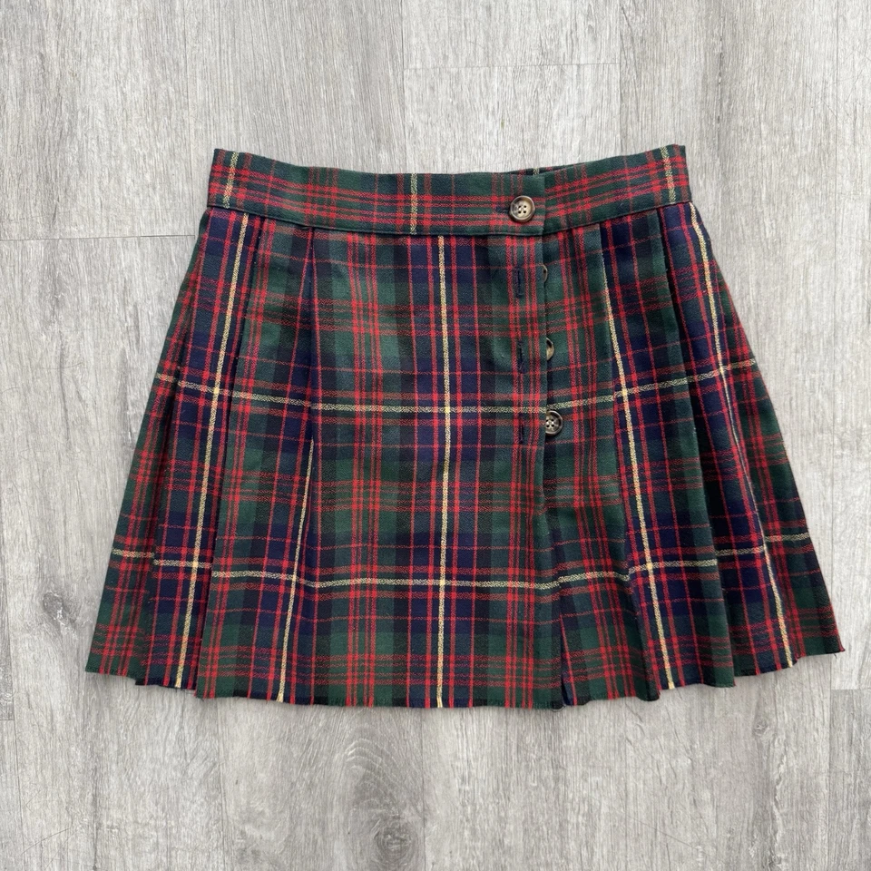 Винтажная мини-юбка 90-х My Michelle в клетку размер 7 сделано в США для школьницы - Изображение 1 из 4