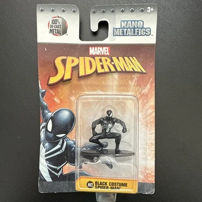 Marvel Disfraz Negro Spider-Man Nano Figuras de Metal MV2 100% Metal Fundido a Presión Foto 1 de 4