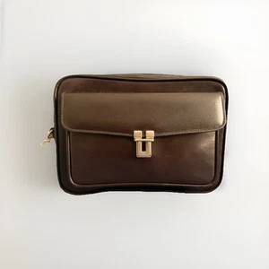 DELL'GA KLEINE ARBEITSMAPPE HANDARBEIT LEDER SCHWARZ - Bild 1 von 10