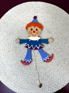 Juguete de madera vintage de payaso Mertens Kunst Alemania 1969 - Imagen 1 de 5