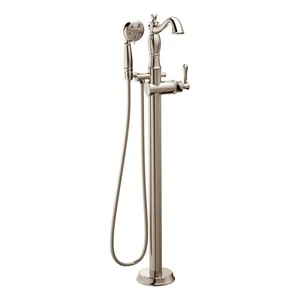 Delta T4797-FL-LHP Cassidy Floor Mounted Tub Filler - Nickel - Picture 1 of 12