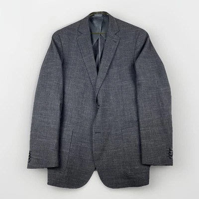 Zanetti 44L Charcoal gray plaid wool sport coat blazer Made in Italy - Image 1 of 4