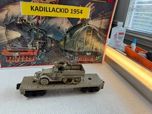 🚂 LIONEL FLAT CAR WITH US ARMY HALF TRACK  💥 L1675 - Picture 1 of 6