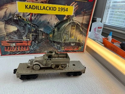 🚂 LIONEL FLAT CAR WITH US ARMY HALF TRACK  💥 L1675 - Image 1 of 4