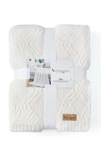 NUEVO Koolaburra de UGG Textura Pluma Tejido Tiro Mai Blanco (50 x 70) Súper Suave - Imagen 1 de 14