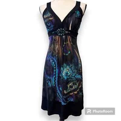 Vestido fantasia Karen Kane feminino pequeno outono com joias roupa de trabalho roupa de cruzeiro novo com etiquetas - Imagem 1 de 4