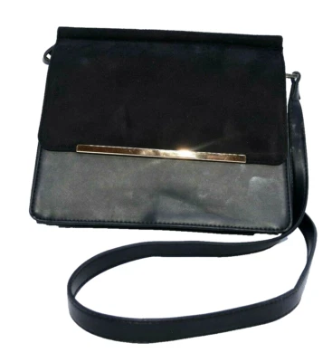 Cato Black Leather Clutch Classic Snap Gold Plated Trim Small  Strapped Purse - Image 1 of 4