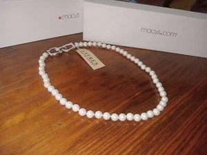 NWT lauren By Ralph Lauren Womens Pearls Choker Necklace with Silver Clasp - Picture 1 of 3