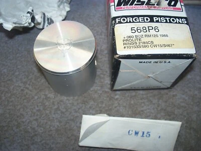 Suzuki Dirt Bike 1988 RM125 RM 125 1.5MM Oversize Piston Kit NEW Wiseco 568P6 - Image 1 of 3