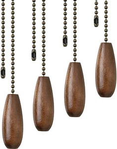 4 Pieces Ceiling Fan Chain Pulls Extender Wooden Pull Chain Extension Ornaments - Picture 1 of 12