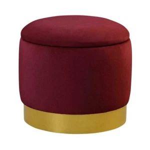 Pouf Fußhocker Rund Sitz Hocker Polsterhocker Sitzhocker Rund Truhen Sitz Neu - Bild 1 von 12