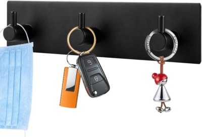 Porta-chaves para parede decorativo, ganchos de chave de aço inoxidável adesivo, cabide de chave K - Imagem 1 de 4