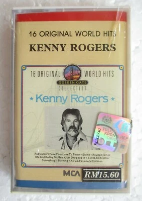 16 Original World Hits by Kenny Rogers Rare 89 Malaysia Cassette Tape New Sealed - Image 1 of 3