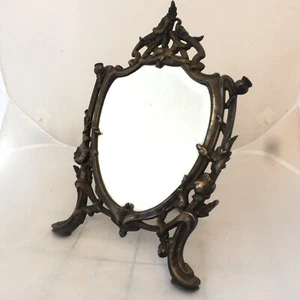 GLACE MIROIR DE TABLE 2,050 kgs 37 cm x 25,5 cm ART NOUVEAU GLACE BISEAUTEE - Imagen 1 de 5