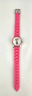 Disney Minnie Mouse Wristwatch MIN080 Pink Bezel Pink Silicon Band - New Battery - Image 1 of 4