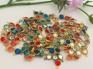 Swarovski Rhinestones 2 loop Connector 4mm Mixed colour Channel Pack of 18 CRAFT - Picture 1 of 5