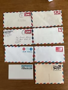 Lot~8 United States stamps–1946-73~Air Post stamped envelopes & postal card~UC25 - Picture 1 of 11
