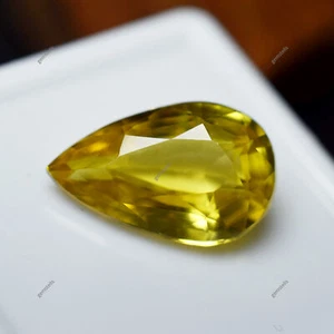6.30 Ct Natural YELLOW Sapphire Pear Cut CERTIFIED Beautiful Loose Gemstone - Picture 1 of 13