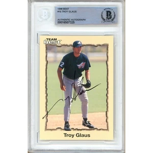 1998 Team Best #15 Troy Glaus Signed Card AUTO RC Beckett BAS Slabbed LA Angels - Picture 1 of 5