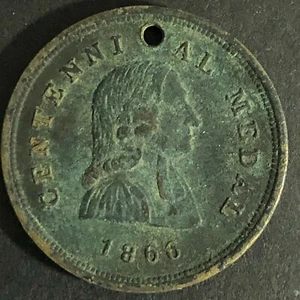 Vintage 30mm 11gm "1866 Indiana Ashbury University Centennial Medal" Medaille - Bild 1 von 5