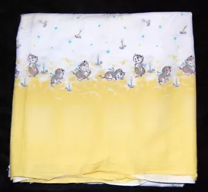 Vintage Kittens Novelty Fabric Cotton Yellow Cats 1930s 1940s 2.5+ Yards #33 - Picture 1 of 3