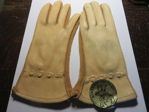 Vintage New Ladies Gloves Genuine Leather Deerskin  - Picture 1 of 8