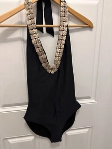 Vix Paula Hermanny One-Piece Swimsuit Size Large Medium black With Heavy Bronze - Picture 1 of 8