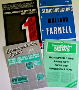 x4 Semiconductor Booklet Set 1970's Vintage News Mullard Farnell ITT Computing - Afbeelding 1 van 6