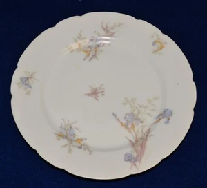 Atq CH FIELD HAVILAND Limoges Fine China Light Blue IRIS 7 1/2"d Dessert Plate - Picture 1 of 4