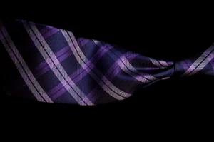 CLUB ROOM -Men's Purple Plaid 100% Silk Neck Tie 3.2"W x 60"L - Picture 1 of 10