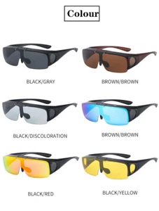 Klappbrille polarisierte Abdeckung passt über Sonnenbrille Goggle Autofahren Outdoor - Bild 1 von 20