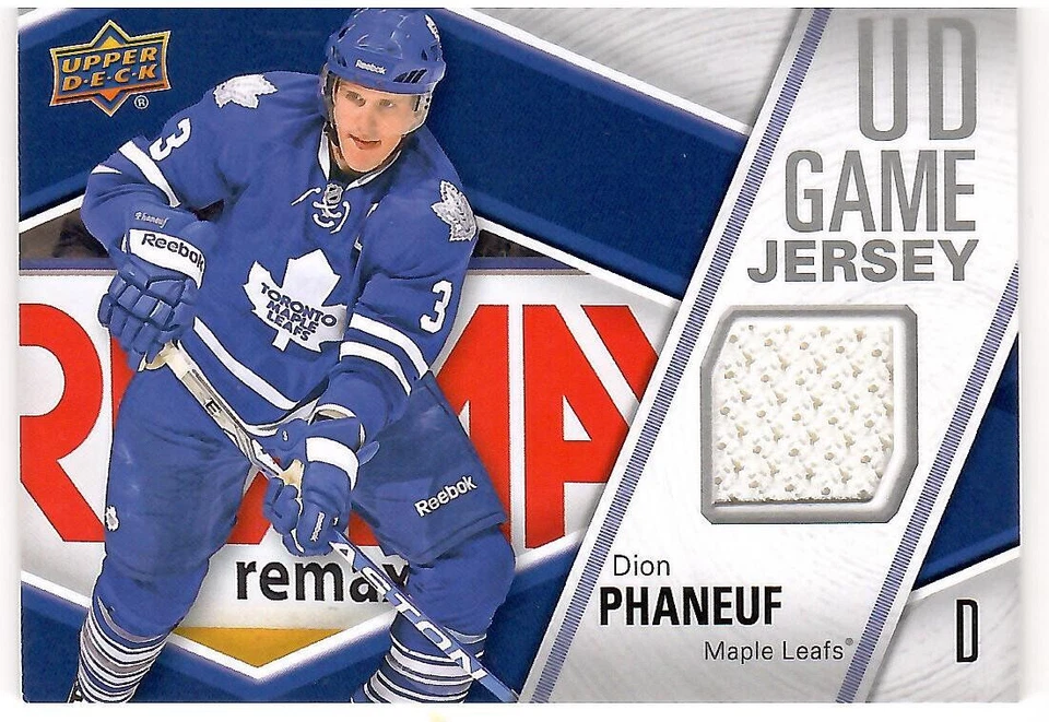 2011-12 UD UPPER DECK SERIES 1 DION PHANEUF GAME JERSEY #GJ-DP - Image 1 of 1