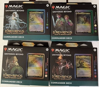 MTG Magic the Gathering LORD OF THE RINGS set OF 4  COMMANDER decks SEALED NEW - Image 1 of 2
