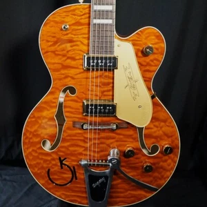 Gretsch G6120TGQM-56 Quilt Top LMT ED Chet Guitar Round Up Orange - Picture 1 of 10