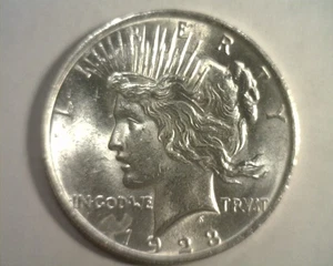 1923 PEACE SILVER DOLLAR UNCIRCULATED UNC. NICE ORIGINAL COIN FROM BOBS COINS - Picture 1 of 2