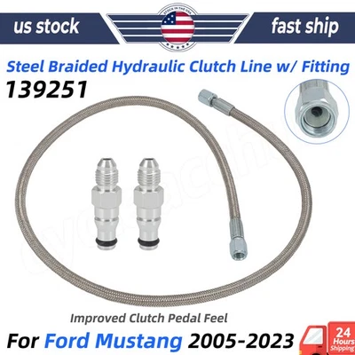 For 2005-2023 Ford Mustang GT 5.0 V8 Hydraulic Clutch Line Hose Assembly 139251 Foto 1 de 4
