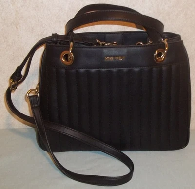 NINE WEST кожи черный ручной чехол Дамская сумка через плечо золото - Изображение 1 из 4