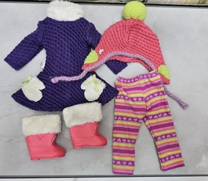 Completo completo completo vestito casual American Girl Wellie Wishers - cappello vestito e scarpe - Foto 1 di 5