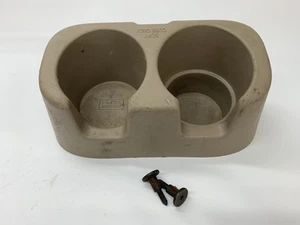 99-04 Ford F250 F350 Crew Cab Rear Back Seat Cupholder Cup Holder Tan W/ Bolts - Picture 1 of 11