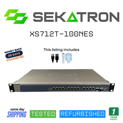 🔀 NetGear ProSafe XS712T-100NES • 12× 10GbE • Smart Managed • Tested ⚡FastShip - Image 1 of 2