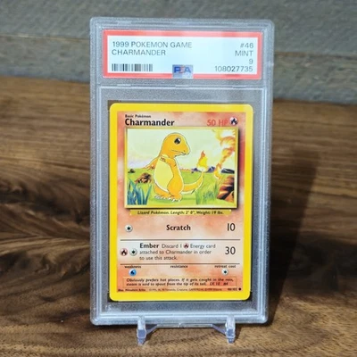 PSA 9 Base Set Unlimited Charmander 46/102 Pokemon Cards 1999 - Image 1 of 2