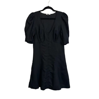 Mini Vestido Parker de Lino M/L Negro Fiesta Femenino Elegante Delicado Romántico Nuevo sin Etiquetas Foto 1 de 4
