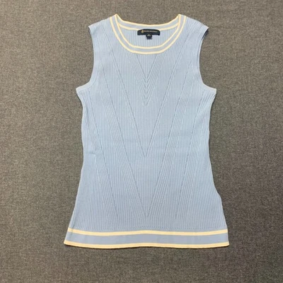 Suéter para mujer Brooks Brothers talla M azul acanalado informal-chic camiseta sin mangas Foto 1 de 4