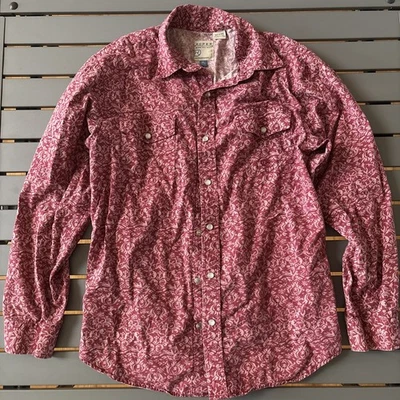 CAMISA VAQUERA ROPER Western PEARL Snap XL roja baya mini estampado floral Foto 1 de 4