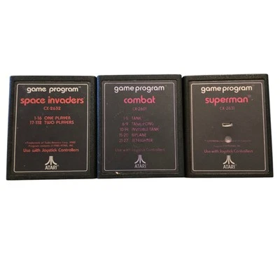 Lot Of 3 Atari 260 Space Invaders Combat Superman Untested  - Image 1 of 3