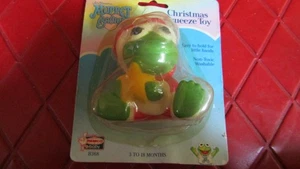 NIP Remco CHRISTMAS Vintage BABY KERMIT THE FROG Baby SQUEEZE TOY - 1980's - Picture 1 of 4
