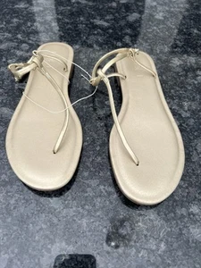 LOFT Gold Brand New Thong Sandal Size 8 - Picture 1 of 3