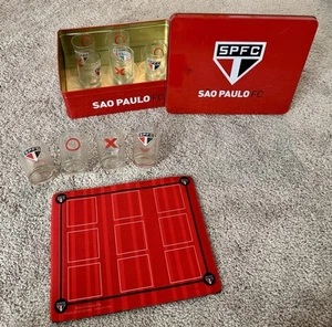 Sao Paulo FC Soccer Football Club Shot Glass Set Of 9 Tic Tac Toe Drinking Game - Picture 1 of 5