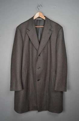 Canali Kei Wool Herringbone Overcoat Coat Eur 58 US 48 XL - Image 1 of 4
