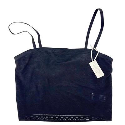 NWT Aerie Smoothez by Aerie Black Lace Tank Top Camisole Crop Top Small - Image 1 of 4